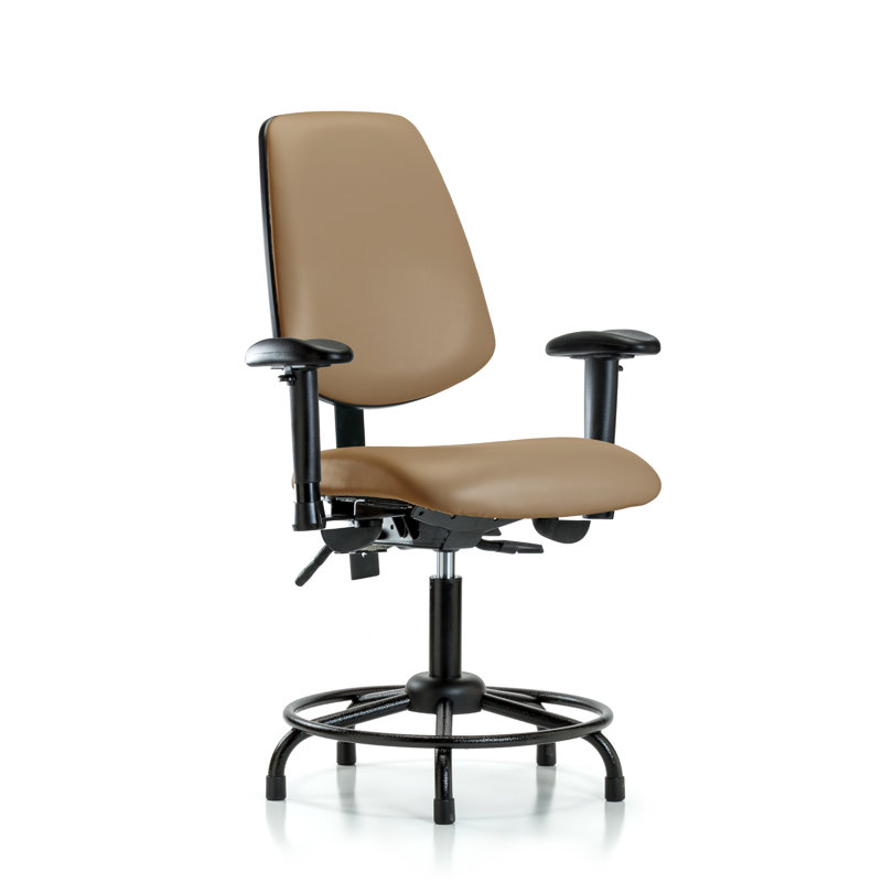 Amira Vinyl Drafting Chair, Glides, Not Included, Taupe