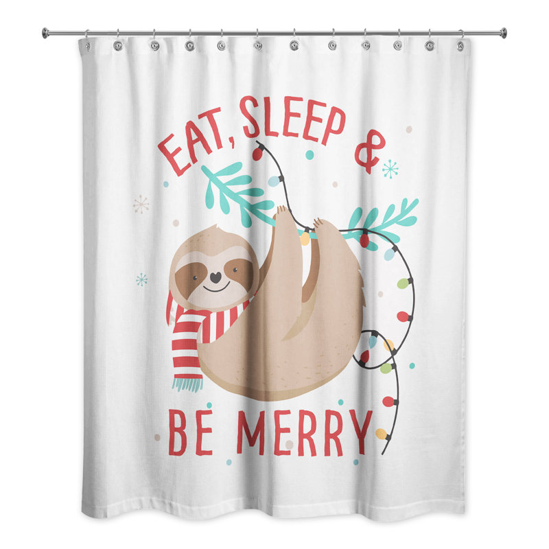 Rideau de douche simple manger sleep be merry sloth Kory