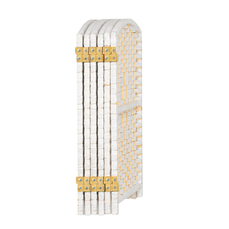 Paravent Short Diamond Weave, 6, 3 pi, Blanc