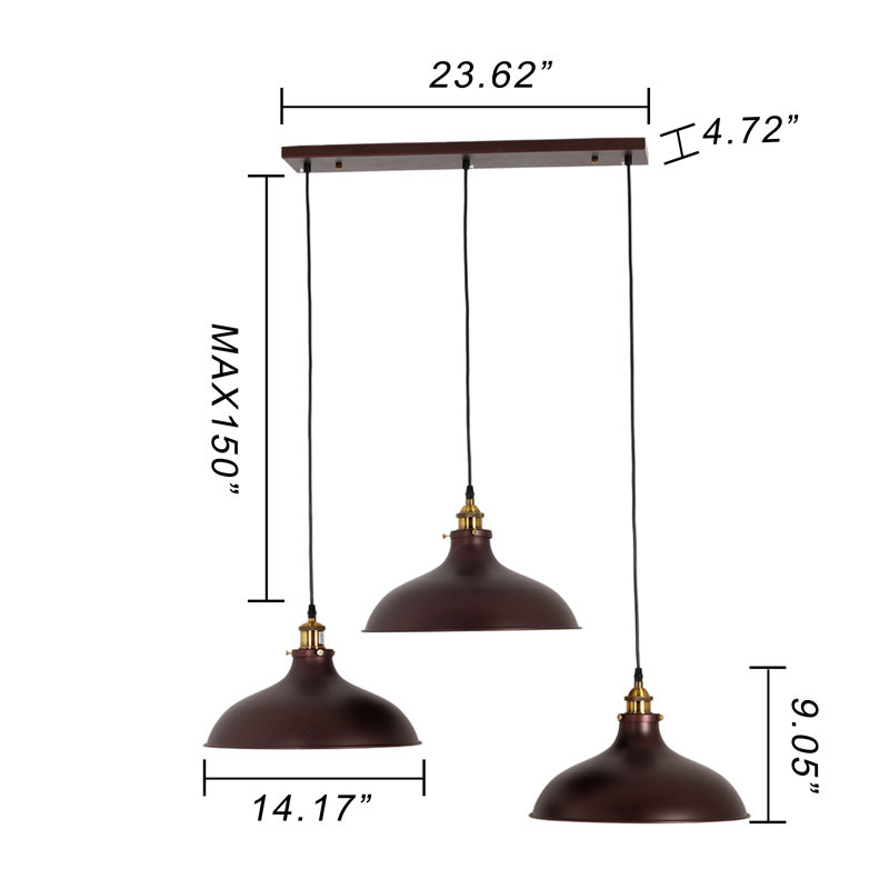 Luminaire dôme grappe 3 lumières Darcy