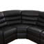 Ensemble de canapé inclinable en cuir noir semi-respirant 3 pièces