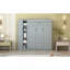 Lit escamotable double pleine grandeur avec tablettes, garde-robe et lumières DEL, gris-801129824-802085583