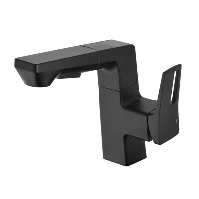 Matte Black Smart LED Bathroom Faucet with Digital Temperature Display, Single Hole Deck-Mounted Vessel Sink Faucet