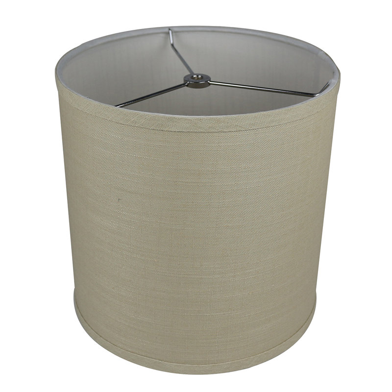 Abat-jour tambour en lin classique Ganya (araignée), Naturel, H 10 po x l 12 po x P 12 po