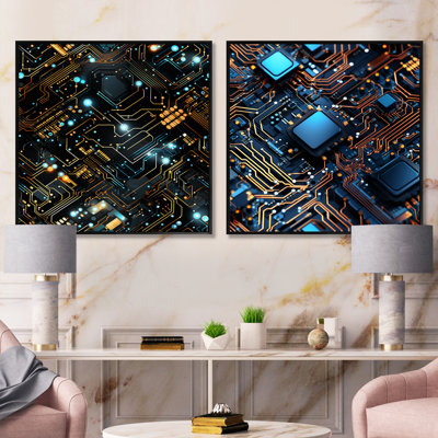 Beth - Abstract Shapes Square Collage Set Of 2