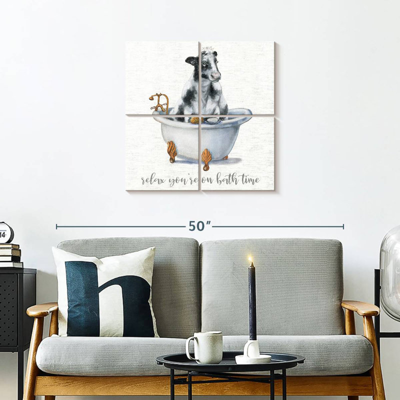 Ketti Bath Time Cow, H 26 po x l 26 po