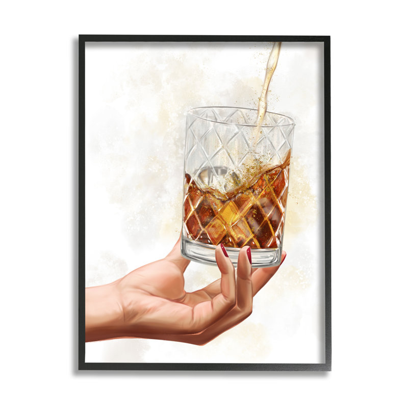 «Verser Liqueur Glass Beverage», art mural texturé giclée par Ziwei Li_aq-530, H 14 po x l 11 po x P 1,5 po