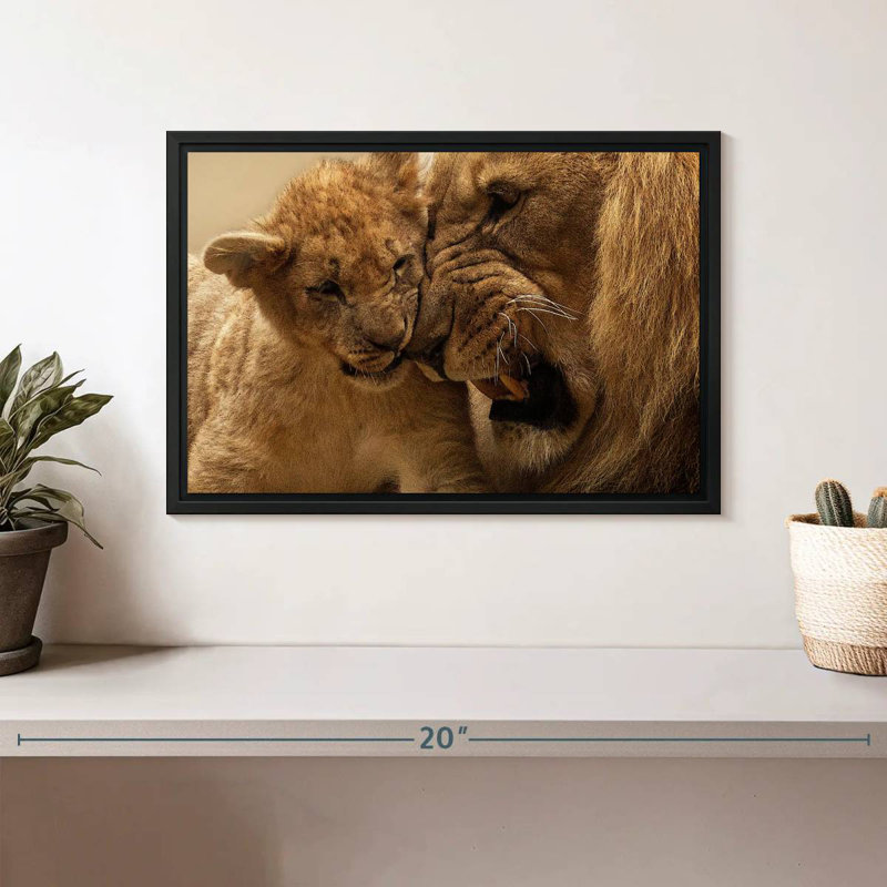 Bonding Lions, 9" H x 13" W