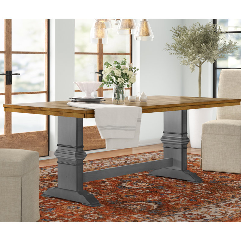 Fortville Solid Wood Dining Table, Antique Gray