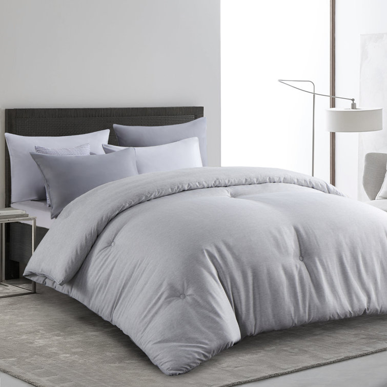 Luxury Solid Light Gray Lightweight Fluffy Microfiber Reversible Summer Comforter Modern Style Alwyn Home Size: Queen