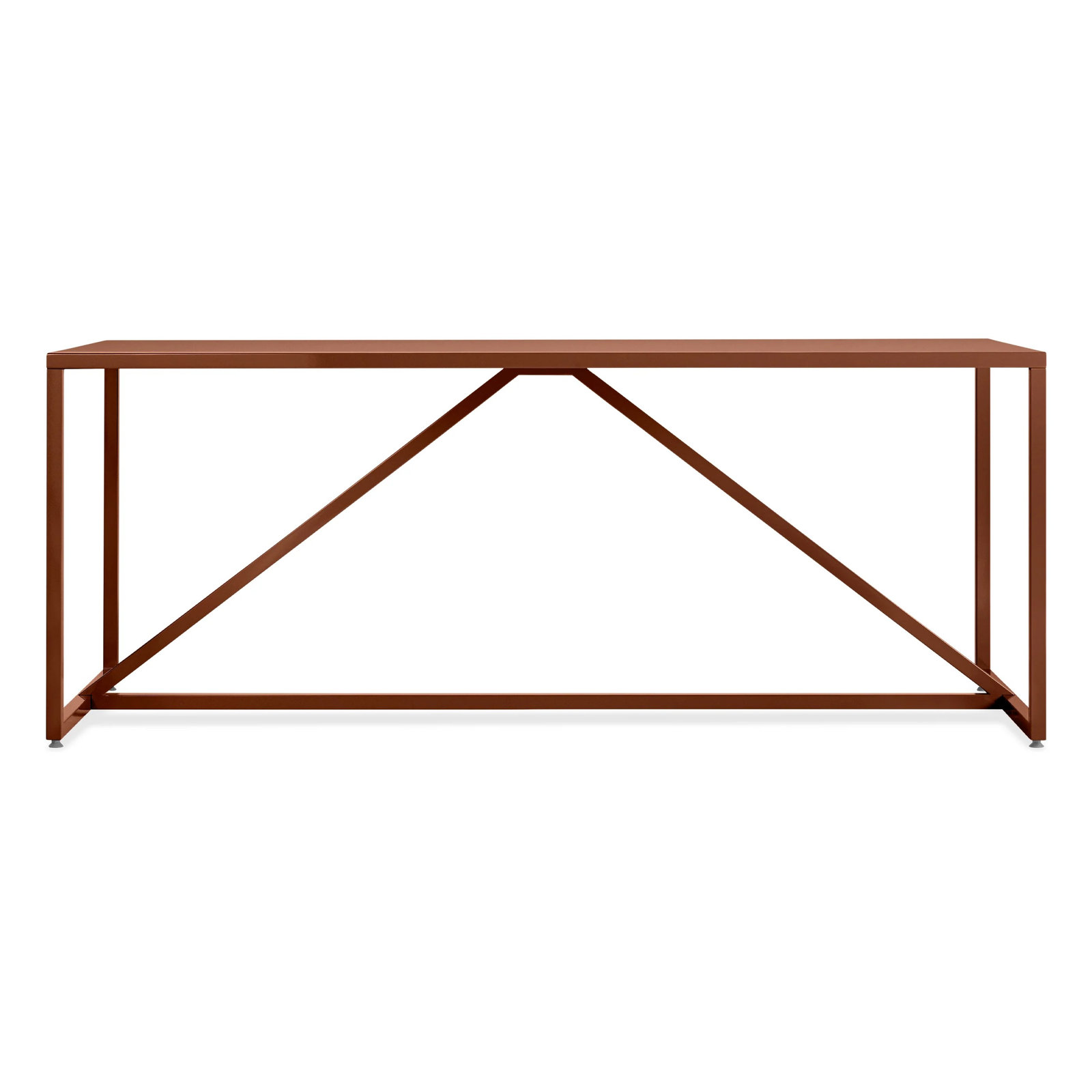 Strut Dining Table, 35" W x 75" L, Rust, Standard (29" Height)