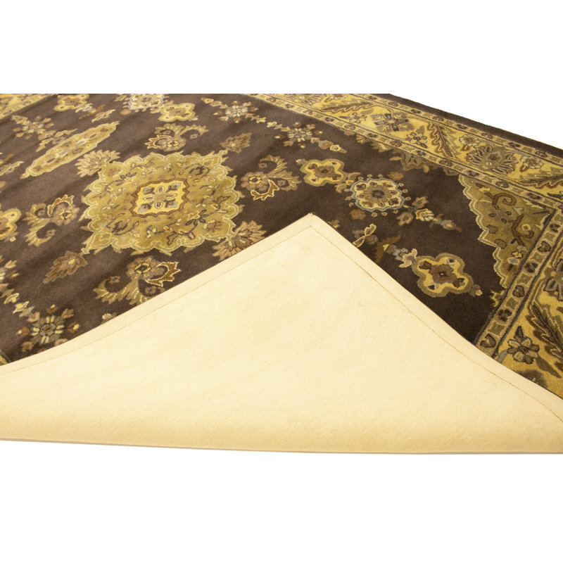 Tapis brun foncé traditionnel traditionnel 8X11