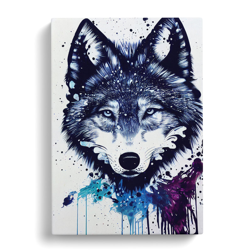 Painted Wolf No.2 - Print, Wrapped Canvas, 60cm H x 40cm W, No Matte
