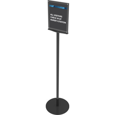 Magnetic Sign Stand, Dual Sided, 12-15/16"x12-15/16",56", BK