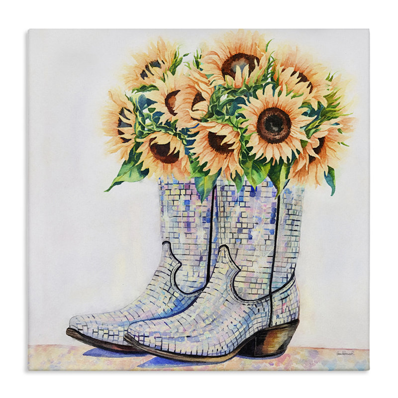 Toile remplie de tournesol, par Amanda Greenwood, H 17 po x l 17 po