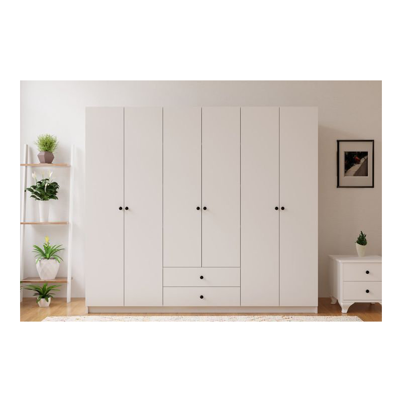 Ballico 6 Door Manufactured Wood Wardrobe