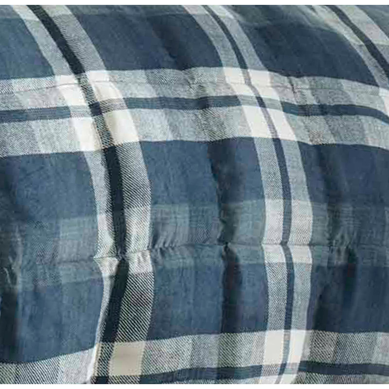 Nautica Crossview Plaid Microsuede Comforter Set, Twin XL Comforter + 1 Standard Sham, Blue