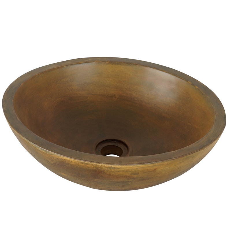 Lavabo de salle de bain ovale Caspar, Brun rétro