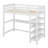 Loft Bed With And Under-Bed Desk, Multifunctional Solid Wood Bed Frame With Storage Shelves-1677981091