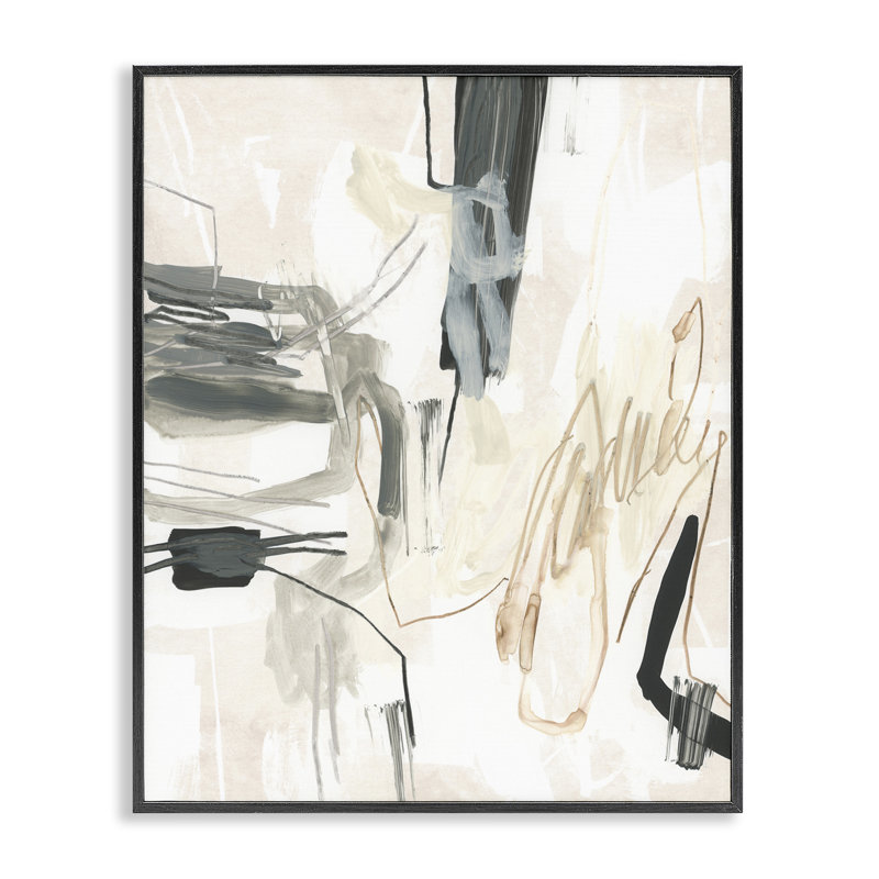 Art giclée encadré de tons neutres expressifs par June Erica Vess, Giclée encadrée noir minuit, H 30 po x l 24 po