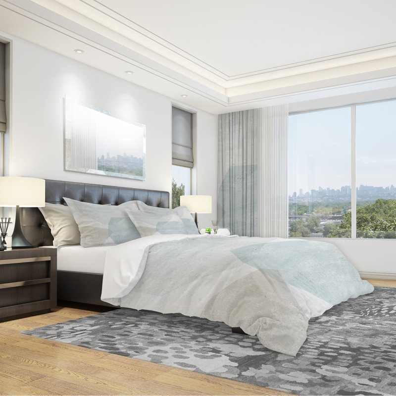 Grey and White Collage II - Modern & Contemporary Duvet Cover Set - Microfiber Polyester, Twin Duvet Cover + 1 Sham