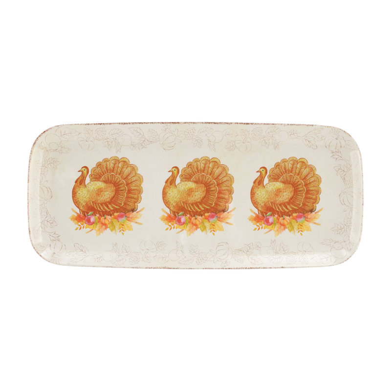 2-Piece Glitter Turkey 15" Tray