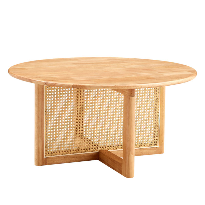 Amon Coffee Table,coffe table,living room table, Natural, 16.54" H x 33.46" L x 33.46" W