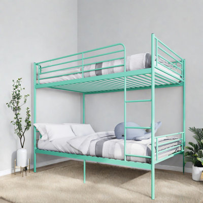 Lits superposés en métal peu encombrants, réglables simple sur simple, vert