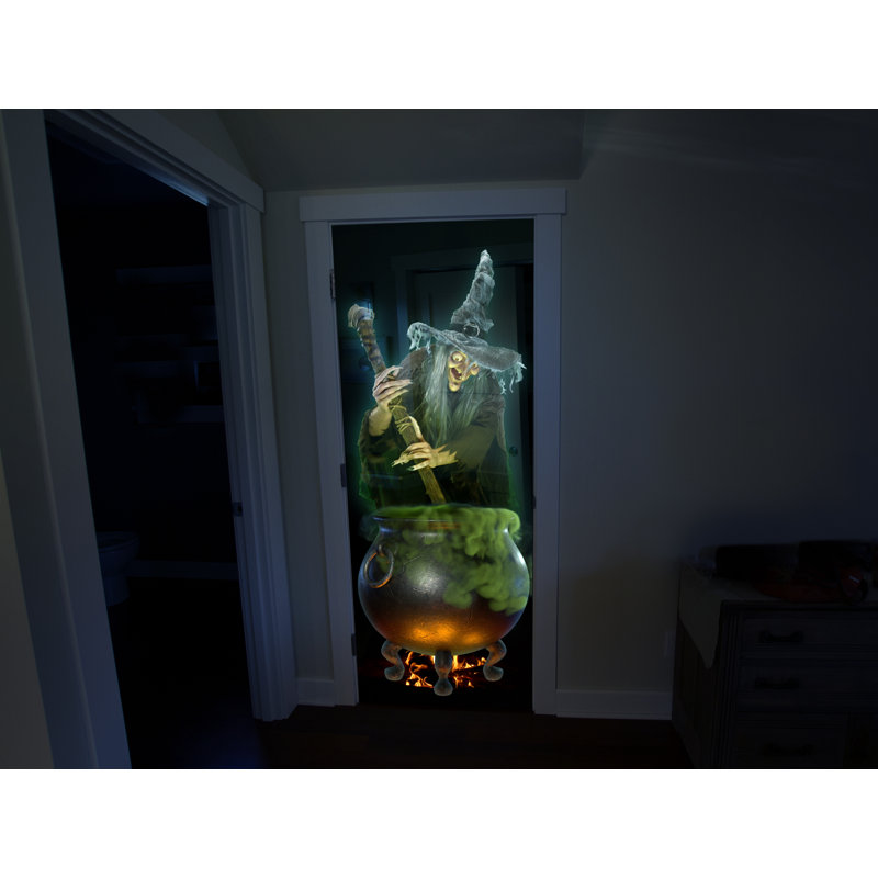 (36 "x 80" gris) Écran de projection arrière holographique avec quincaillerie de fixation pour projeter des vidéos d'Halloween 