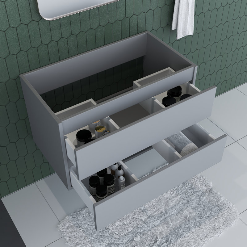 Salt 35.13'' Single Bathroom Vanity Base Only, Gray
