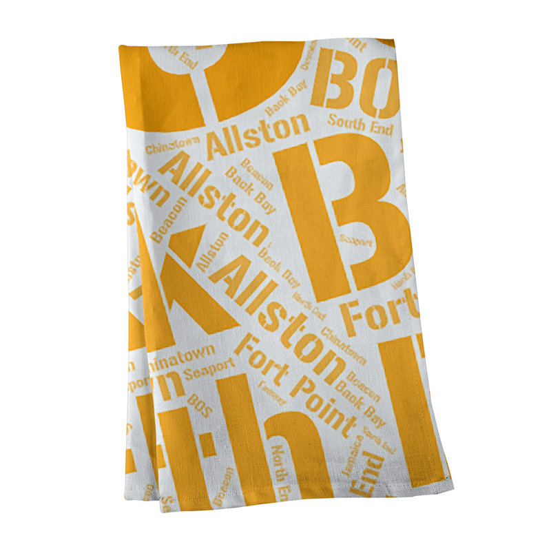 Cotton Tea Towel Kitchen Towel, Green, Boston