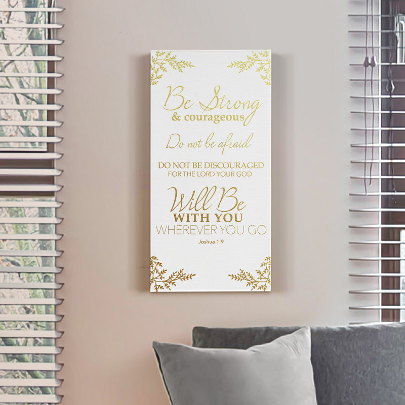 Joshua 1: 9 - Impression sur toile tendue, H 16 po x l 8 po x P 1 po