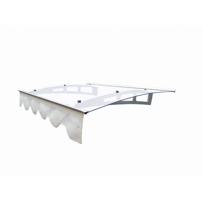 Window Awning Canopy Made Of 0.137Inch Thick Solid Polycarbonate Sheet With Valance For Masonry Concrete Wall House Only.,Sunshade Conapy