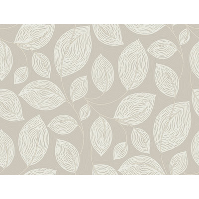 Contoured Leaves Floral Vinyl Wallpaper Roll