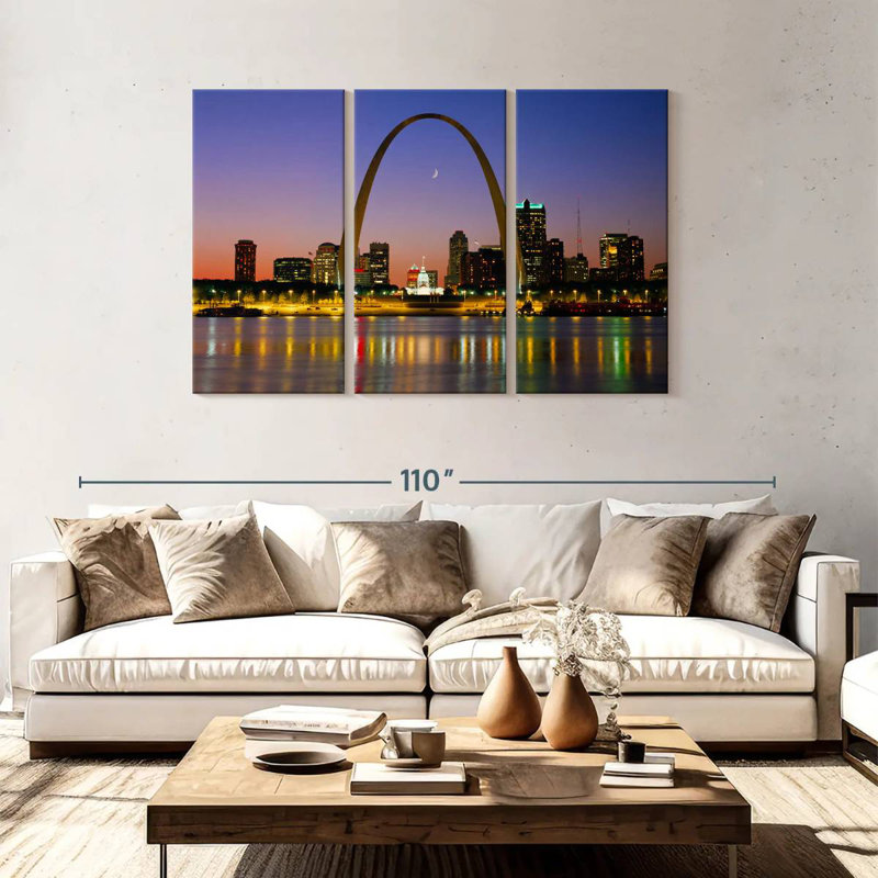 Rorry Gateway Arch At Twilight, 48" H x 74" W