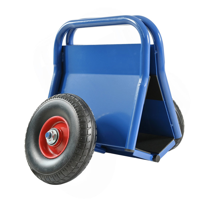 Chariot à panneau robuste, chariot à dalle, deux jolies poignées, pneus en caoutchouc solide de 10 po, super poids de 1000 lb, mouvement tout-terrain pour les panneaux de gypse épais et le matériau de la porte (bleu)