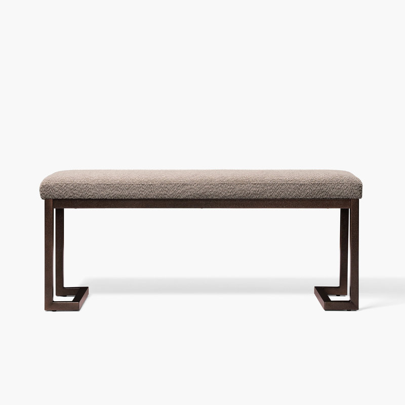 Metal Bedroom Bench With Boucle - Gray For Comfortable Living Metal, Upholstery