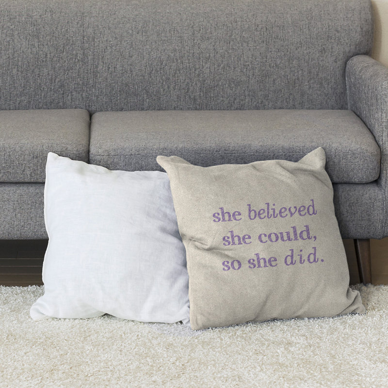 Coussin de sol pour femmes, 40 po x 40 po, Blanc / Mauve