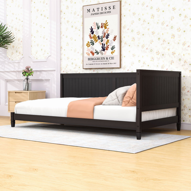 Lit de jour pleine grandeur Mid-Century, Blanc, Double