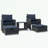 5 Pieces Wicker Patio sofa Set with Ottomans and coffee table-1129842329