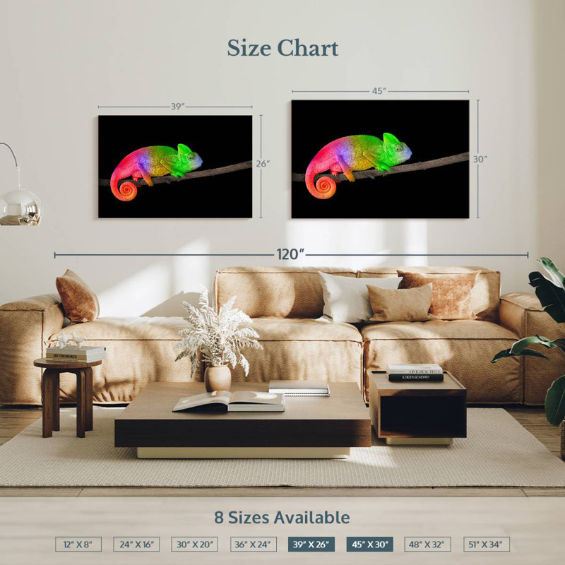 Brampt Rainbow Chameleon, 26" H x 39" W