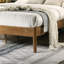 Chambre en bois d'hévéa pour grand lit, lit plateforme et table de chevet, noyer, confortable, sans sommier noyer 2, table de chevet pratique