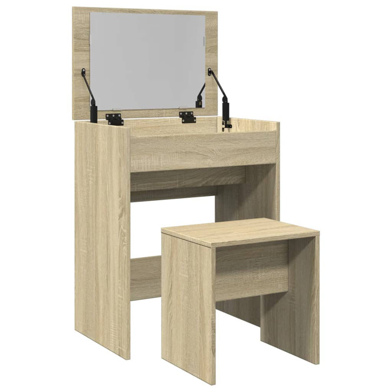 Coiffeuse moyenne en bois d'ingénierie, Chêne Sonoma