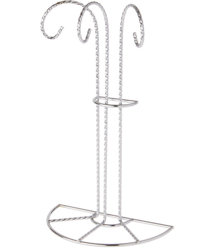 Support à ornements à 3 bras The Holiday Aisle®, H 11,25 po x l 6,75 po x P 3,75 po, Argent