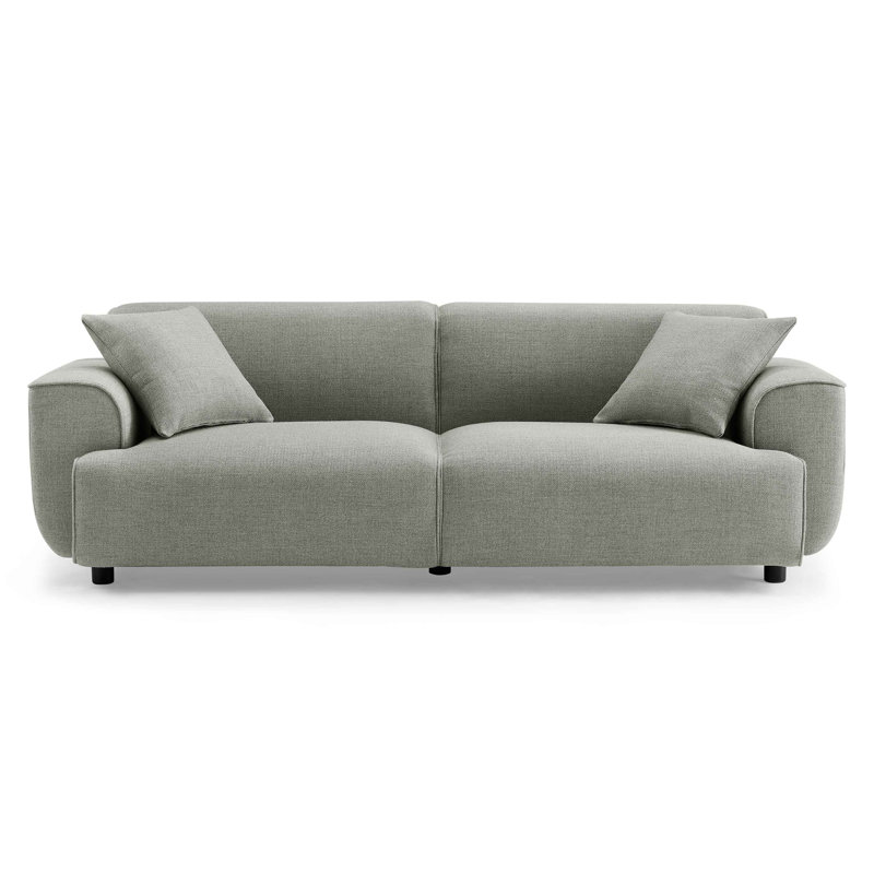 Wallas 231.1Cm Round Arms Sofa,  Grey Polyester Blend