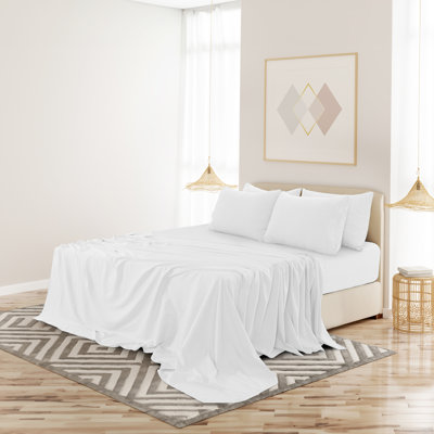 Lux Decor 6-Piece Ultra-Soft Microfiber Sheet Set Deep Pocket Fitted Sheet, Wrinkle & Fade-Resistant, Hotel Quality Bedding