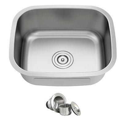 Blenzia 18 Inch Undermount 18 Gauge 304 Stainless Steel Bar Perp RV Camper Wet Bar Outdoor Single Bowl Kitchen Sink 18" x 16" x 8"