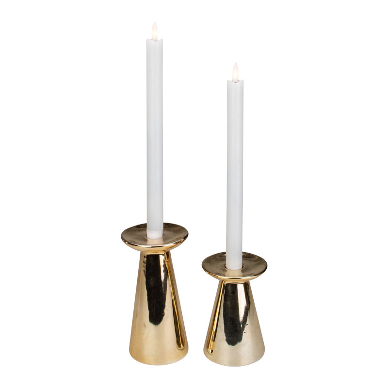 Bougies de Noël effilées sans flamme à DEL 11 po, Blanc