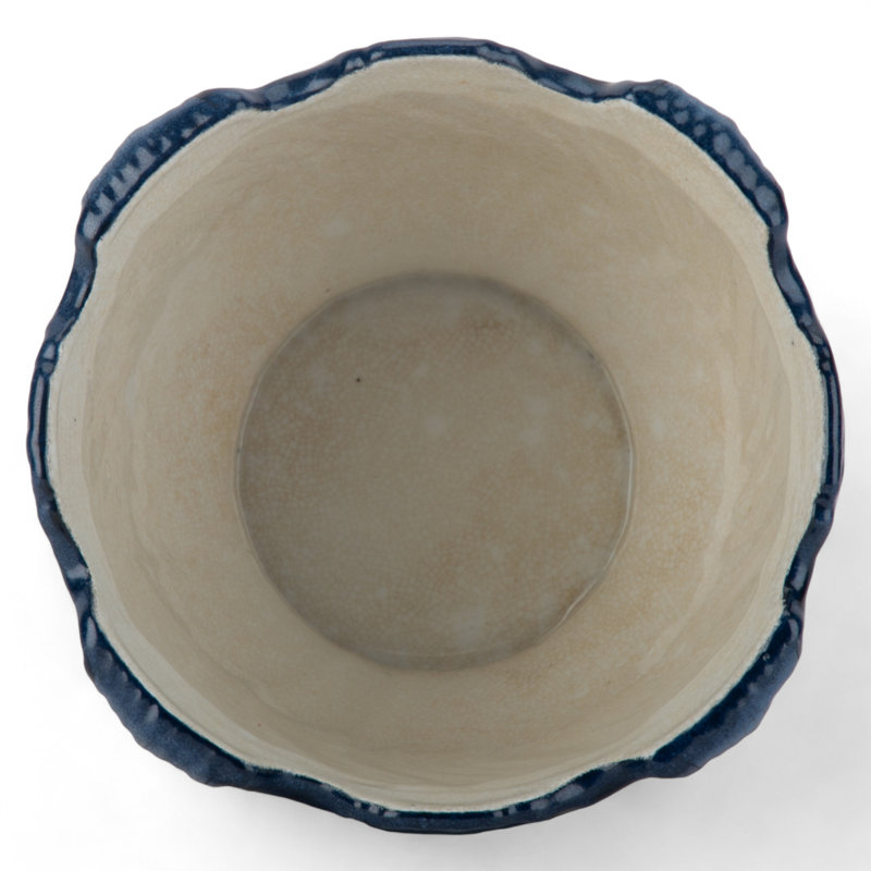 Porcelain Scallop Planter Tobacco Leaf