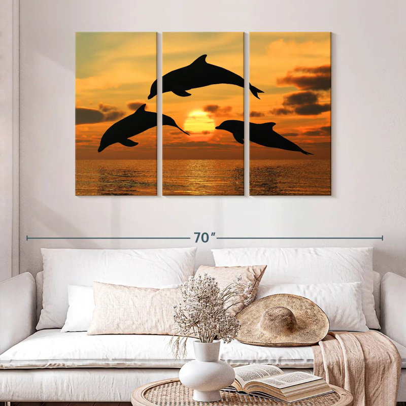 Flying Dolphins, 32" H x 50" W